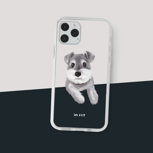 iPhone 16/15/14/13/12/SE3 ミニシュナウザー 透明 耐衝撃 落下