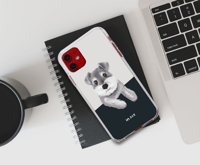 スマホアクセサリー unjun iPhone 16/15/14/13/12/SE3 ミニシュナウザー 透明 耐衝撃 落下