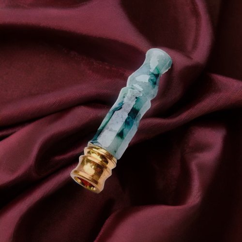 瓔珞珠寶盒 E.L.Jewelry Box 飄綠花翡翠濾嘴 | 天然緬甸A貨翡翠 | 送禮