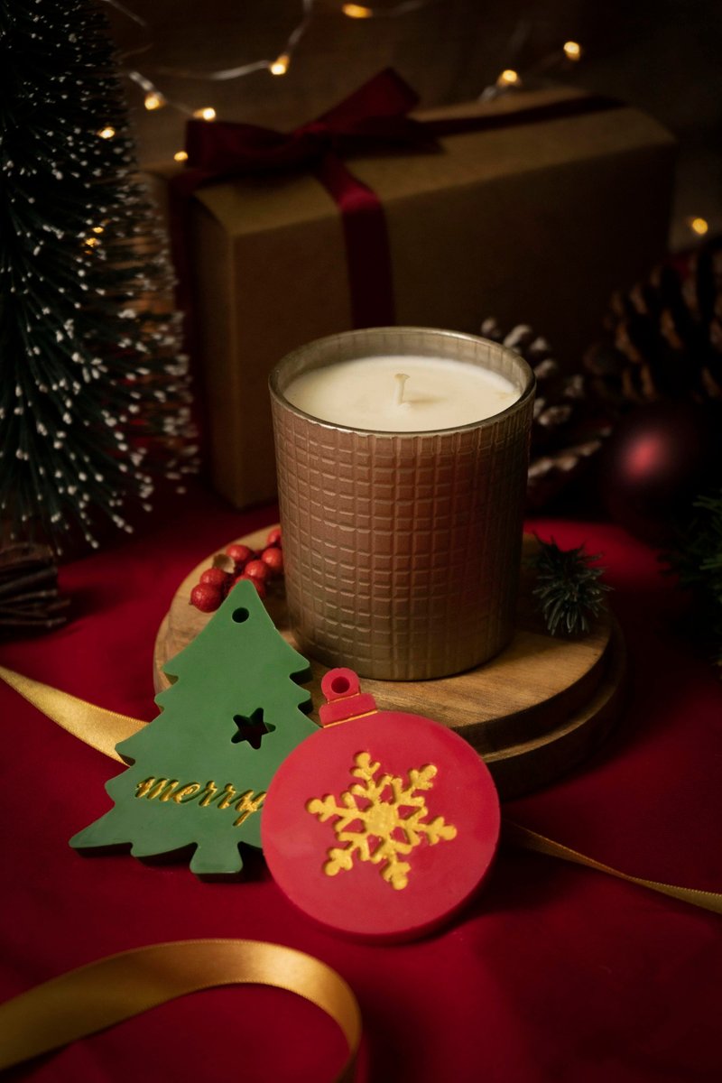 【新竹手作】聖誕香氛蠟片&聖誕香氛蠟燭體驗・JUNO Candle - 蠟燭/香氛/調香 - 蠟 