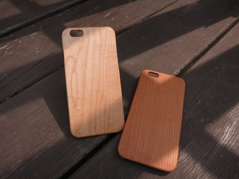 微森林．iPhone 6S 純原木 木製手機殼-"楓木／山毛櫸木"（基本木紋款） - 手機殼/手機套 - 木頭 橘色