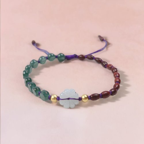 瓔珞珠寶盒 E.L.Jewelry Box 【似玉如花】冰種翡翠花花編織手鍊 | 天然A貨翡翠 | 送禮
