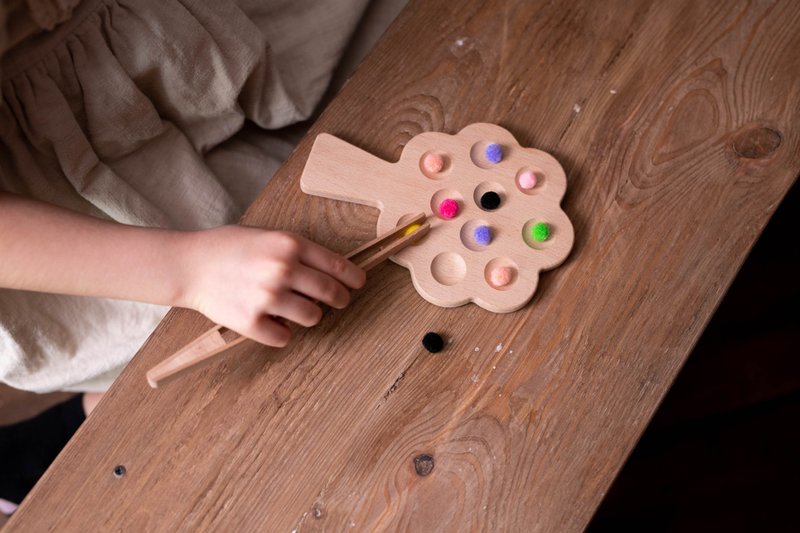 木製爪玩具、蒙特梭利玩具、木製智力遊戲 - 嬰幼兒玩具/毛公仔 - 木頭 咖啡色