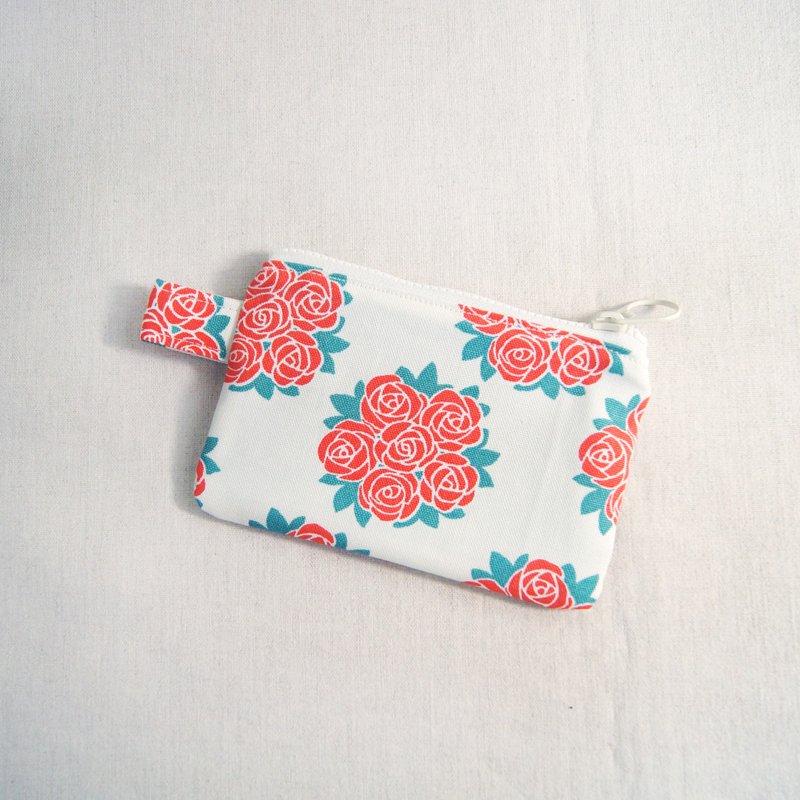 Ready handmade red rose coin purse - Coin Purses - Cotton & Hemp Red