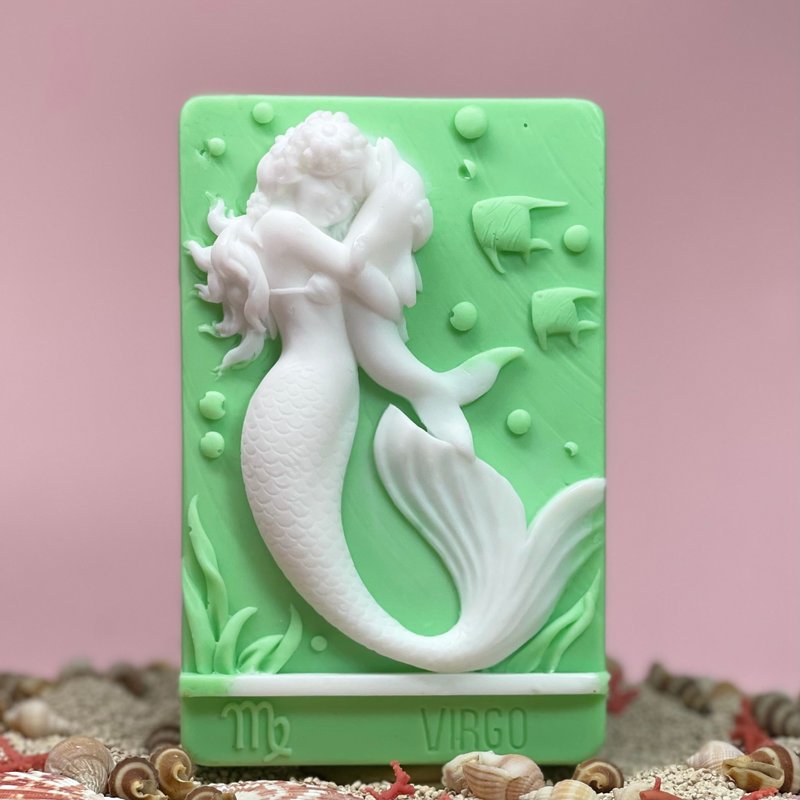 美人魚/香氛皂 12星座之處女座 手工皂 可客製顏色/香氛 - 肥皂/手工皂 - 其他材質 白色