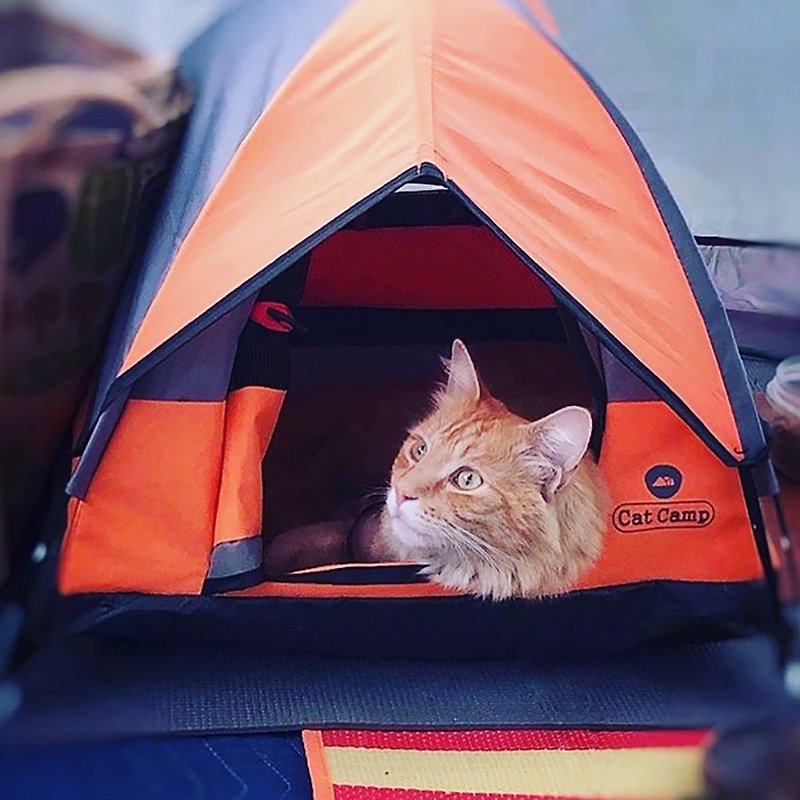 CatCamp貓咪露營帳篷-陽光橘 - 寵物床 - 塑膠 