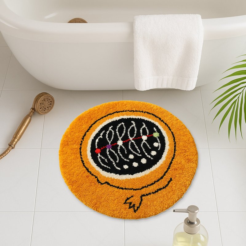 波西米亞簇絨浴室地墊可愛的吸水腳墊防滑浴墊居家裝飾禮物 - 地墊/地毯 - 聚酯纖維 綠色