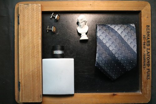 壞紳士 灰色波點格紋領帶真絲商務型男necktie