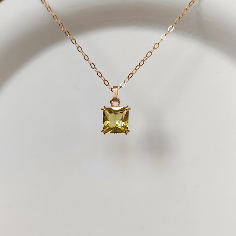 Garnet Necklace Pendant - สร้อยคอ - เครื่องประดับพลอย สีเหลือง