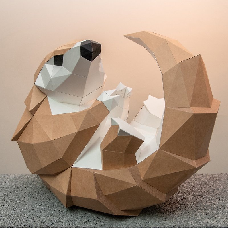 DIY手作3D紙模型擺飾 台灣瀕臨絕種保育類系列 -抱抱穿山甲