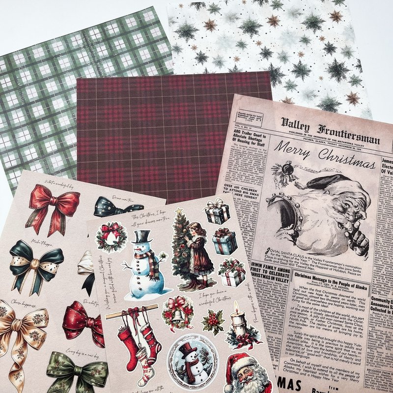 Design Paper Wrapping Paper Christmas Paper Set #1 - วัสดุห่อของขวัญ - กระดาษ 