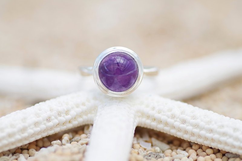 アメジストのシルバーリング - 戒指 - 石頭 紫色