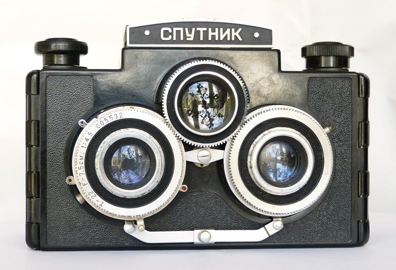 Sputnik medium format stereo TLR 6x6 LOMO USSR fully working - 相機/拍立得/底片相機 - 其他材質 黑色