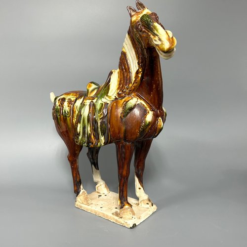 美術品 唐三彩 置物 馬 唐三彩の馬の置物/中サイズ/中国/陶器/アンティーク | 骨董