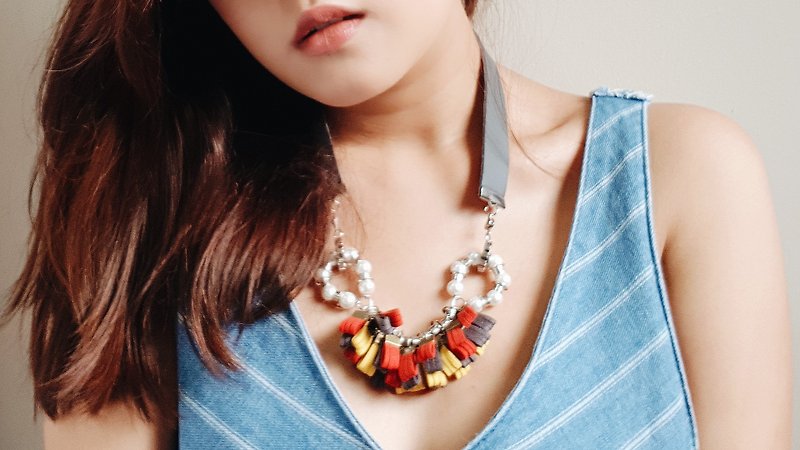 AMELIS Necklace //FIESTA - Necklaces - Other Materials Red