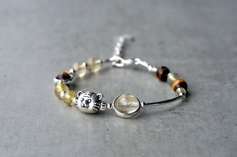 Huhushengfeng - Blonde crystal yellow Stone 925 sterling silver bracelet - สร้อยข้อมือ - เครื่องประดับพลอย สีทอง