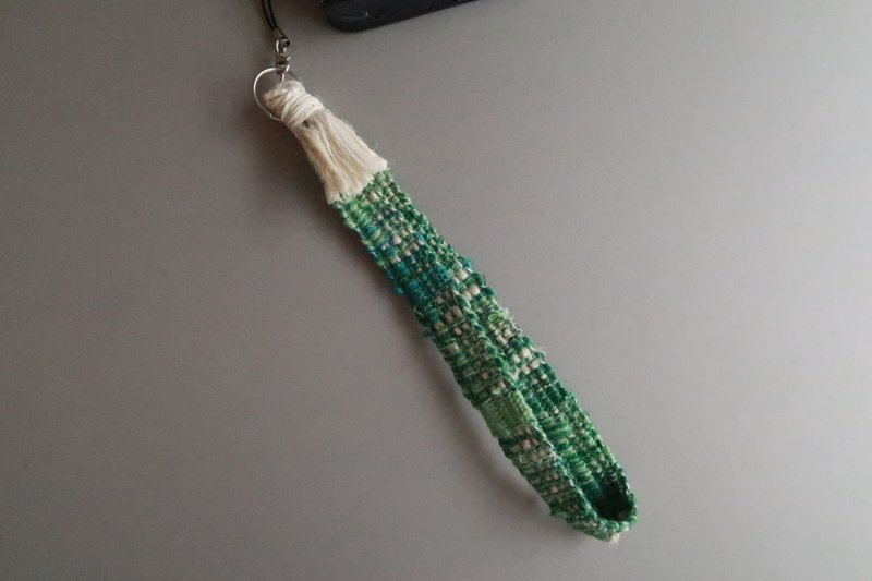 Strap16　カメラストラップ　20cm　ロング　携帯電話　スマホ　手織り　green　gift　禮物　相機掛繩　【再販】　生日禮物 - 相機背帶 - 棉．麻 綠色