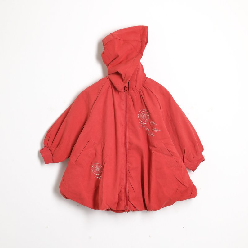 BIR children's clothing | Embroidered hooded jacket 80-120cm - เสื้อโค้ด - ผ้าฝ้าย/ผ้าลินิน สีแดง