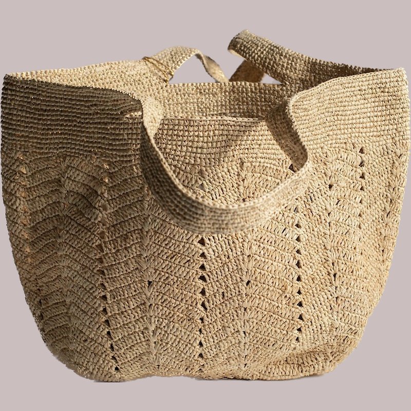 Tote Straw Crochet Bag Braided Straw Bag Summer natural Straw Bag - Handbags & Totes - Paper Multicolor
