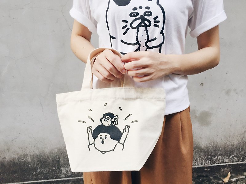 Canvas lunch bag / bag - the second anniversary commemorative models - กระเป๋าถือ - ผ้าฝ้าย/ผ้าลินิน 