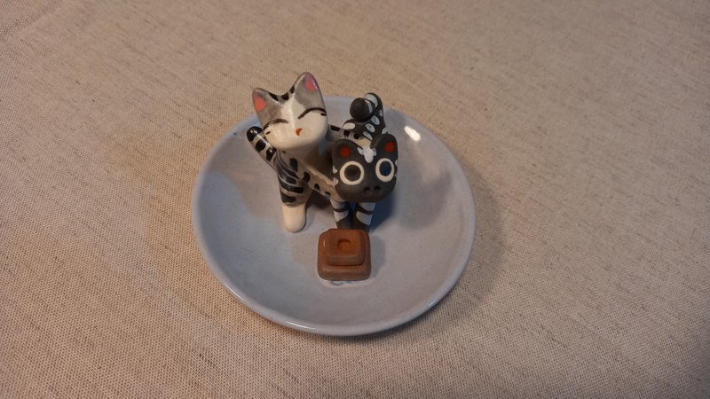黑虎爺聚寶碟-升官展運 - 擺飾/家飾品 - 陶 藍色