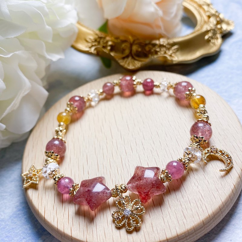 [Customized Model 01] Tourmaline Strawberry Crystal Bracelet DIY Bracelet Design - Customized Gift