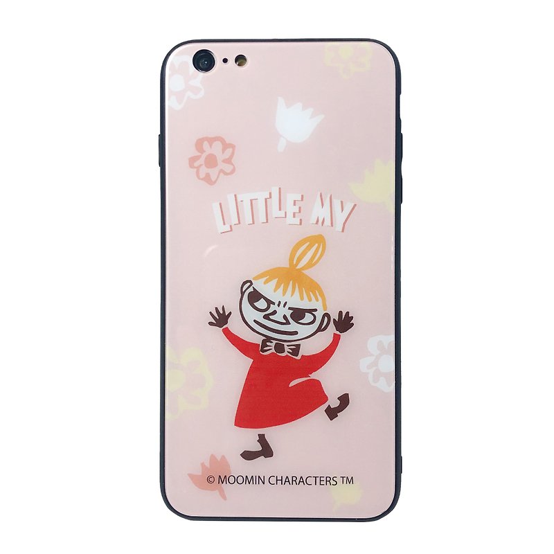 Moomin authorized small crystal glass phone case - Phone Cases - Glass Pink