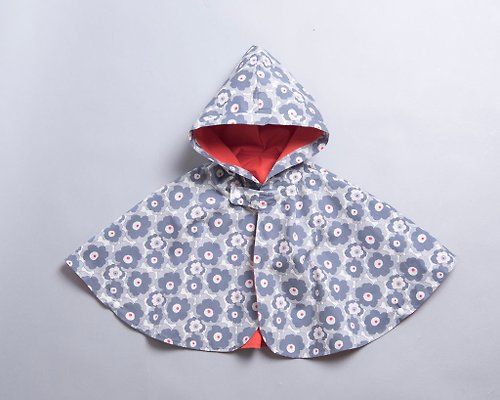 MarMarBarBar手作童衣 抗風防雨雙面斗篷-訂製 披風 嬰兒 禮盒 外套