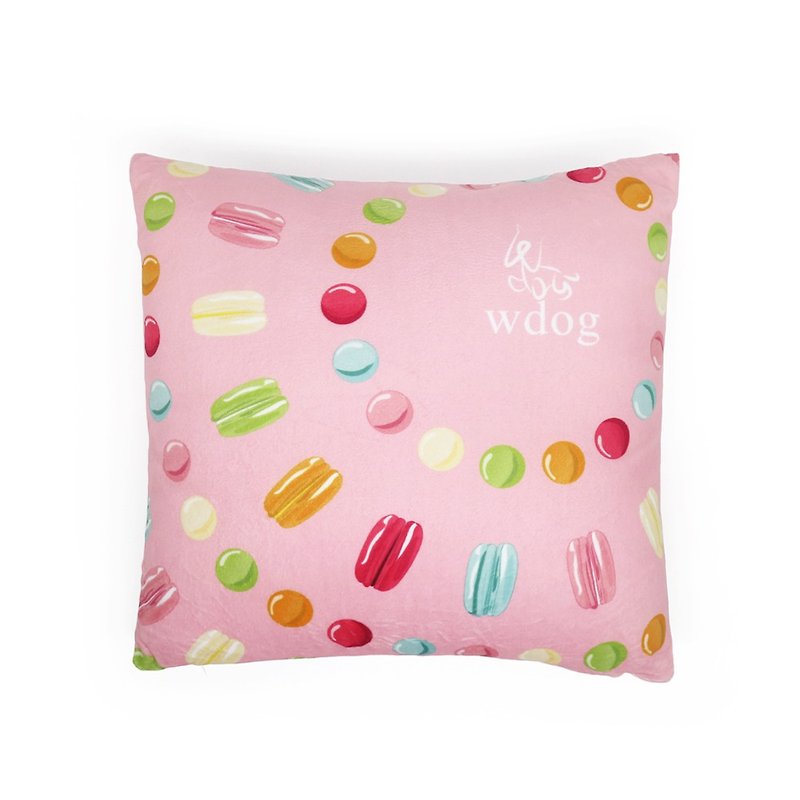 雙面軟絨毛抱枕-法式甜點(共1款) - 枕頭/咕𠱸 - 聚酯纖維 粉紅色