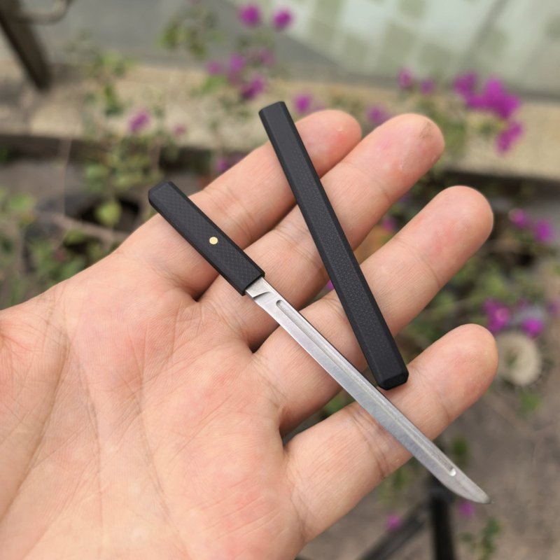 微縮收藏, 碳纖維柄鞘小直刀短刃, 兵人武器手辦模型 - 公仔/玩偶 - 不鏽鋼 