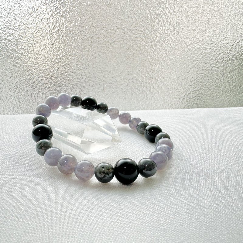 Obsidian Stone Heideli Gift Natural Energy Stone 2024 Japan Direct Shipping Crystal Bracelet - Bracelets - Crystal Blue