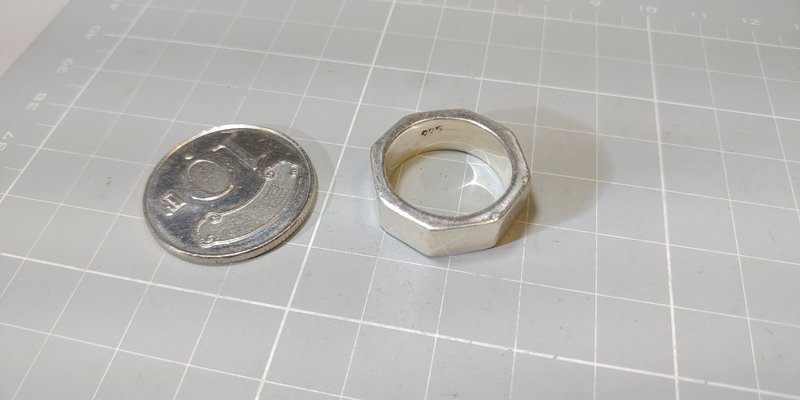 Male octagonal side shaped 925 silver ring weight 11 grams - แหวนทั่วไป - เงินแท้ 