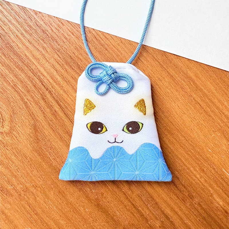 Meow 貓貓形富士山幸運御守 - 吊飾/掛飾 - 其他材質 藍色