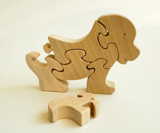 置物　木彫り　パズルウッドパズル　木製置物　犬　玩具 楽天市場】ウッドパズル 子犬 パピー 木製 立体パズル 3Dウッド