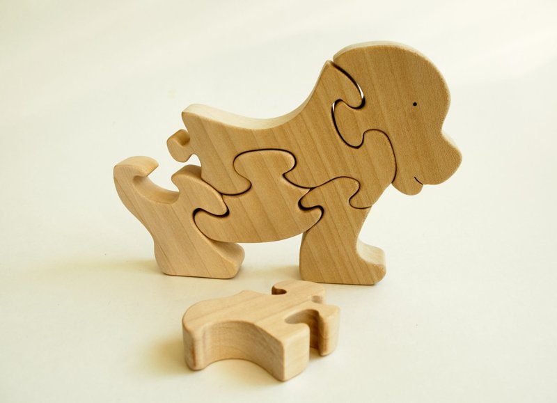 Wooden puzzle dog animal toy figurine baby - Kids' Toys - Wood 