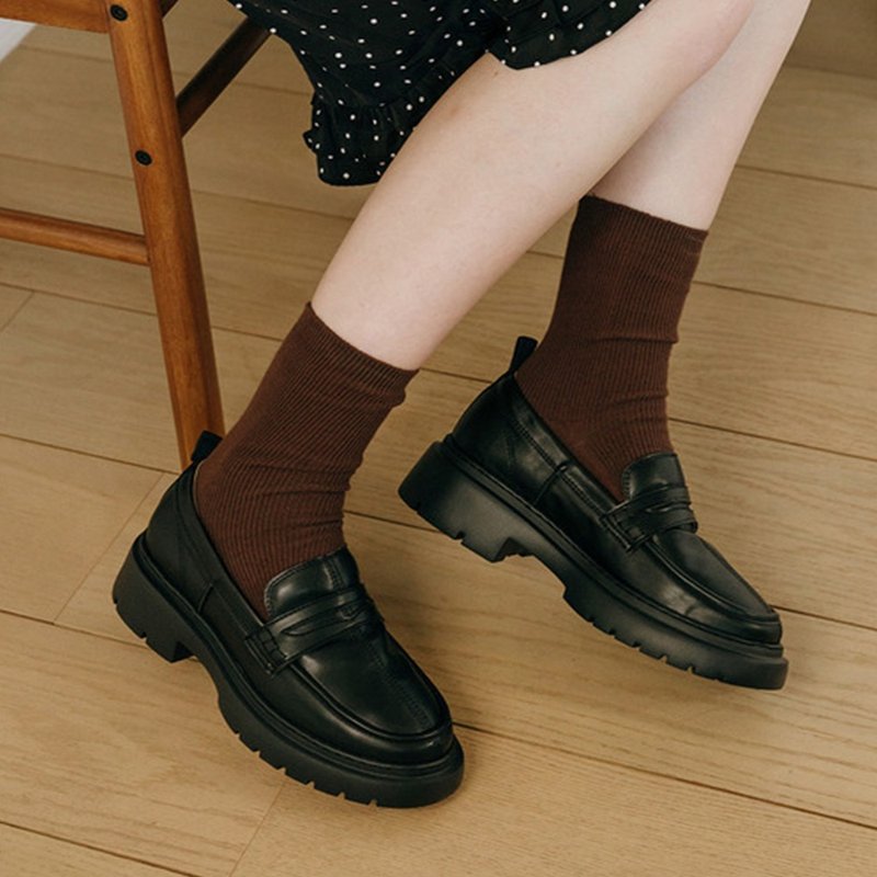 PRE-ORDER韓國品牌 MACMOC Denver 5cm鞋跟樂福鞋 Black - 其他 - 其他材質 