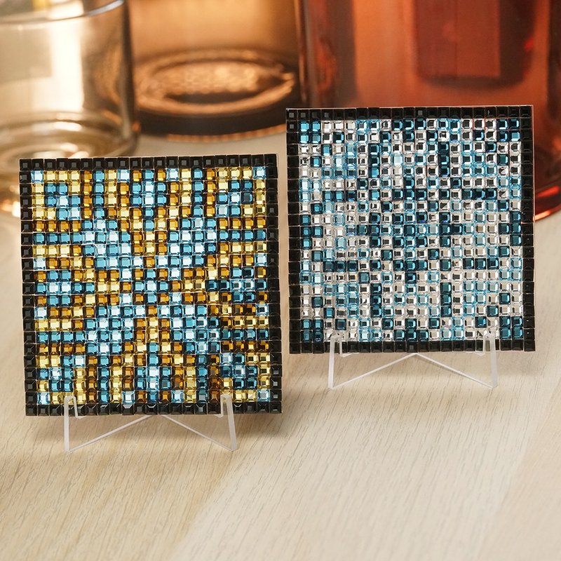Rhinestone Craft 方形水鑽花紋磚DIY材料包 - 其他 - 其他材質 藍色