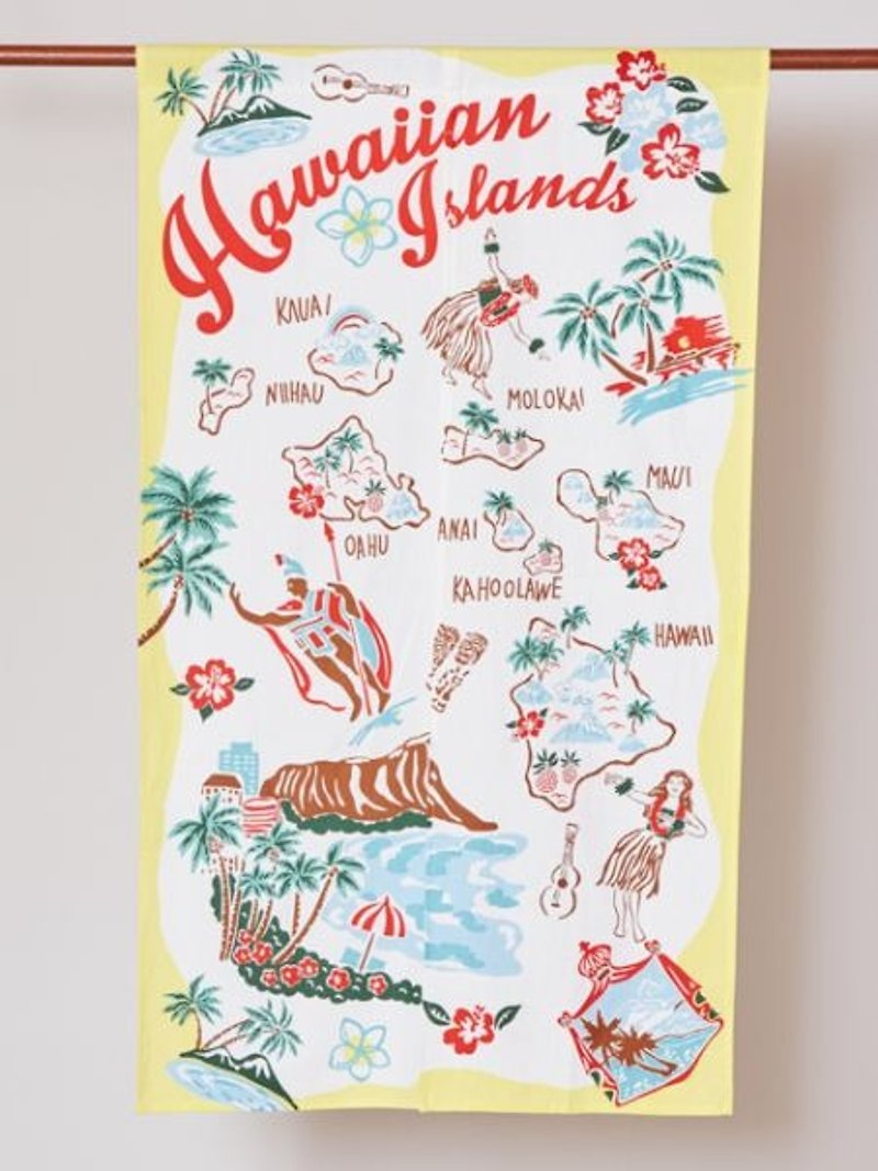 【Pre-order】 ✱ Hawaii Island door curtain ✱ (two-color) - Items for Display - Cotton & Hemp Multicolor