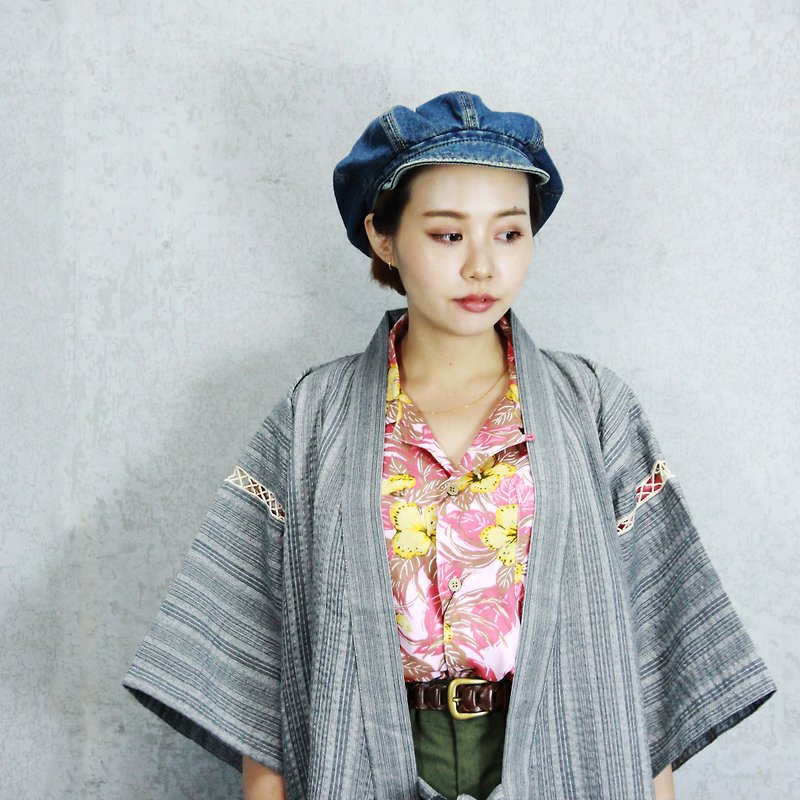 Tsubasa.Y ancient house with light gray striped suits 001, Japan flat strips - Overalls & Jumpsuits - Cotton & Hemp 
