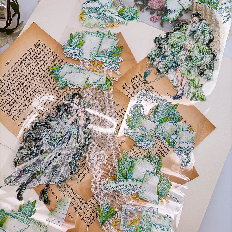 GL1278 風信子少女_Hyacinth Girlヒヤシンス少女/ 紙膠帶 - 紙膠帶/和紙/PET - 塑膠 多色