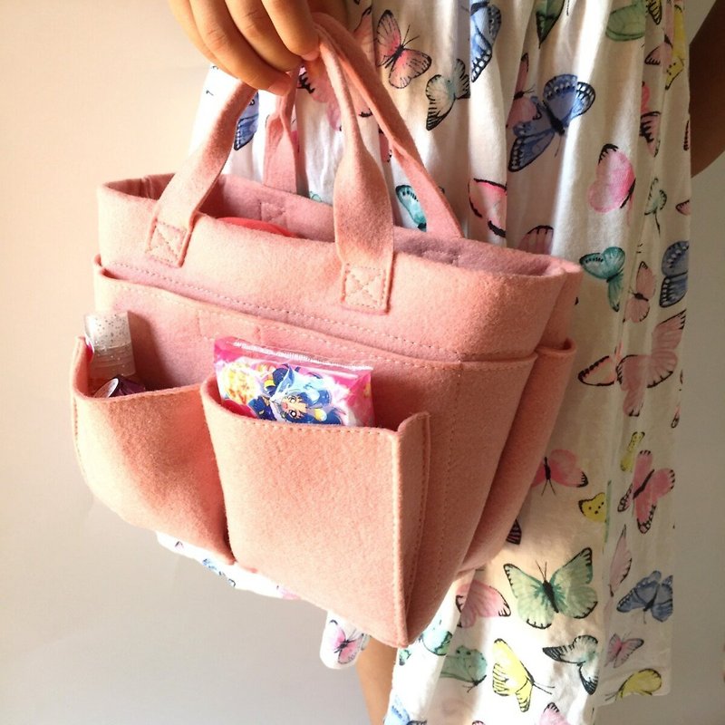 Non-woven bag in bag storage bag small Felt bag in bag Made in Japan - Handbags & Totes - Other Materials Multicolor