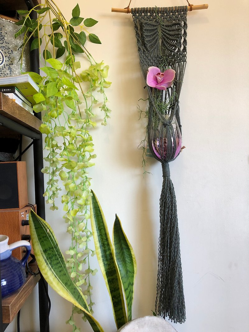 Macrame lace knot woven multifunctional hanging basket