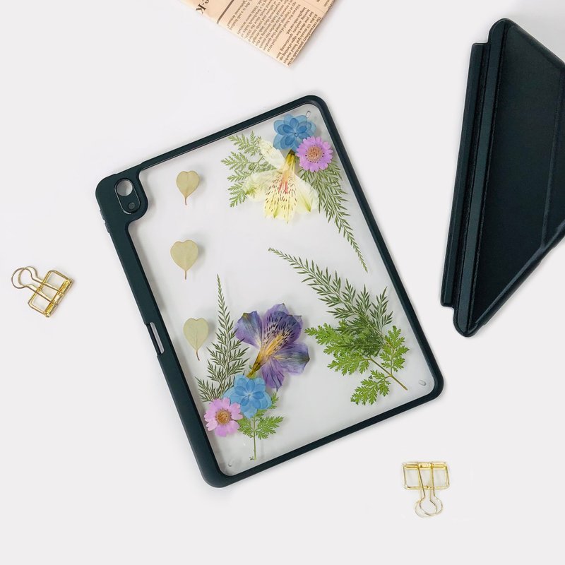 水仙百合綠葉手工押花iPad殼 iPad Air 11寸13寸iPad Pro11寸13寸 - 平板/電腦保護殼/保護貼 - 植物．花 