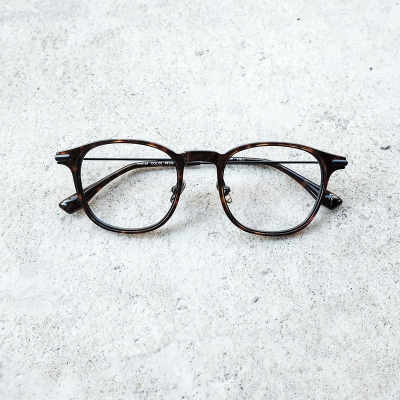【目目商行】新款 韓國手工鈦金屬＋板材 方框＋金屬鼻托 玳瑁 - 眼鏡/眼鏡框 - 其他材質 咖啡色