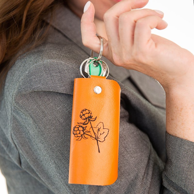 Leather key wallet / Variable custom key case / Compact personalized gift - ที่ห้อยกุญแจ - หนังแท้ หลากหลายสี