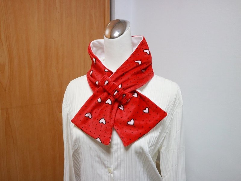 Love adjustable short scarf.scarf Warm scarf double-sided and two-color suitable for both adults and children - Knit Scarves & Wraps - Other Materials Red