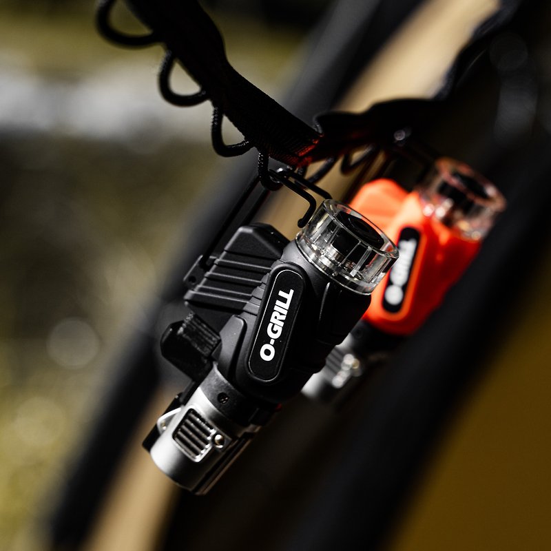 【O-Grill】GJ-100 safety windproof lighter (black and orange 2 included) + special gas for filling - Other - Other Metals Black