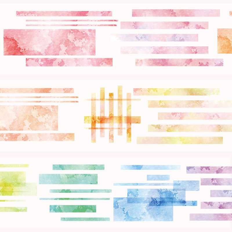 Watercolor Square Background Ver.1 Transparent Matte BIG Size Masking Tape 7cm - 紙膠帶/和紙/PET - 其他材質 