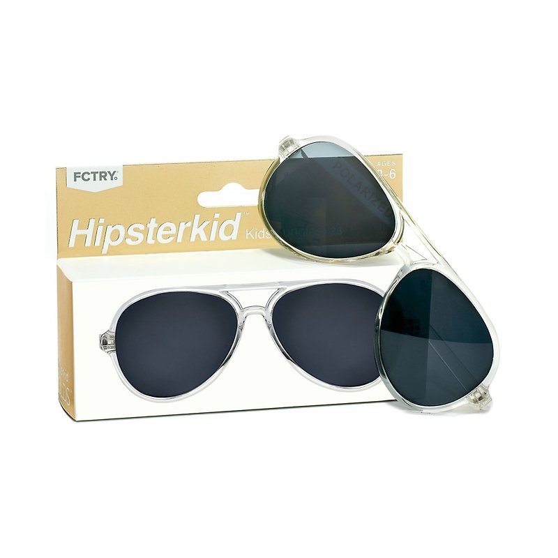 美國Hipsterkid 抗UV嬰兒童太陽眼鏡(附固定繩) - 奢華飛行員水晶 - 嬰兒手鍊/飾品 - 塑膠 黑色