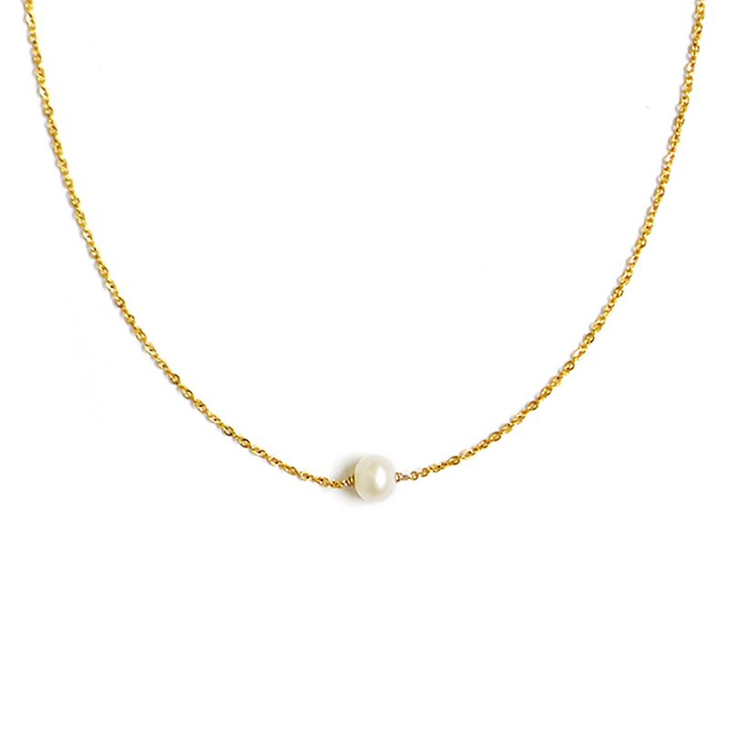 [Ficelle Fei Sha Light Jewelry] Charm Gemstone-Pearl-Necklace - สร้อยคอ - เครื่องเพชรพลอย ขาว